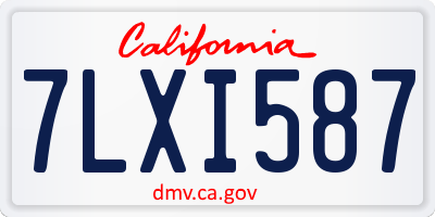 CA license plate 7LXI587