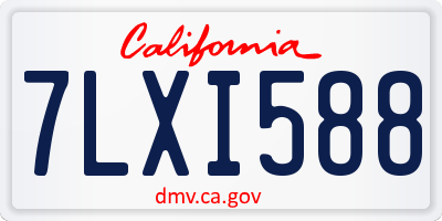 CA license plate 7LXI588