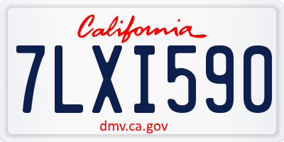 CA license plate 7LXI590