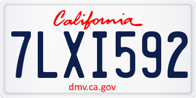 CA license plate 7LXI592
