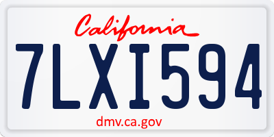 CA license plate 7LXI594