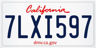 CA license plate 7LXI597