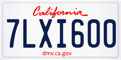 CA license plate 7LXI600