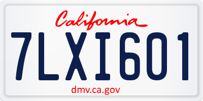 CA license plate 7LXI601