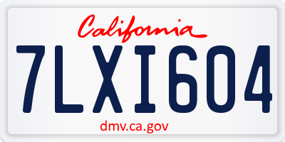 CA license plate 7LXI604