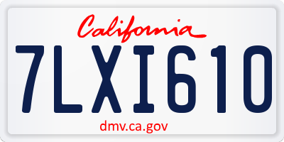 CA license plate 7LXI610