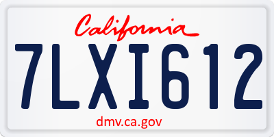 CA license plate 7LXI612