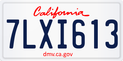 CA license plate 7LXI613