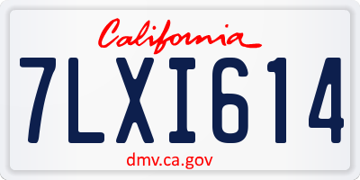 CA license plate 7LXI614