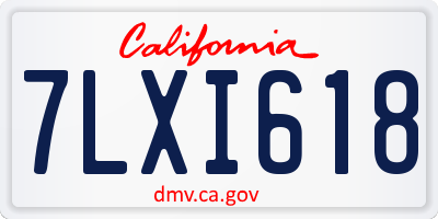 CA license plate 7LXI618