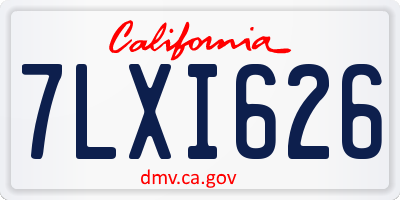 CA license plate 7LXI626