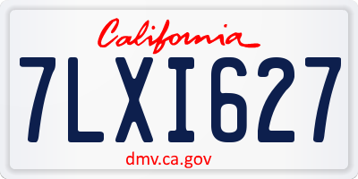 CA license plate 7LXI627