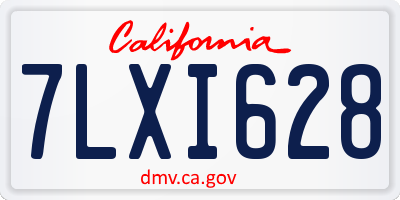 CA license plate 7LXI628