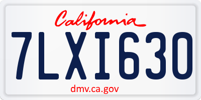 CA license plate 7LXI630