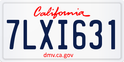 CA license plate 7LXI631