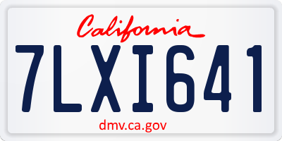 CA license plate 7LXI641