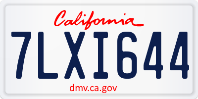 CA license plate 7LXI644