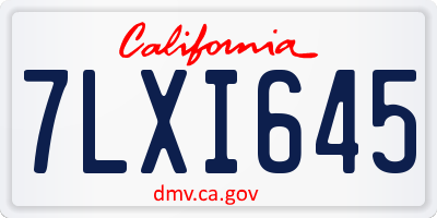CA license plate 7LXI645