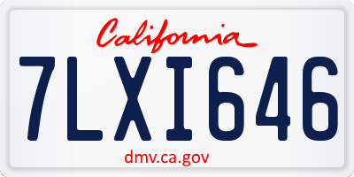 CA license plate 7LXI646