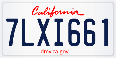 CA license plate 7LXI661