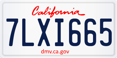 CA license plate 7LXI665