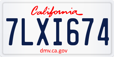 CA license plate 7LXI674