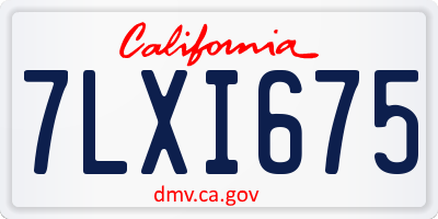 CA license plate 7LXI675
