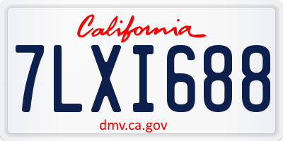 CA license plate 7LXI688