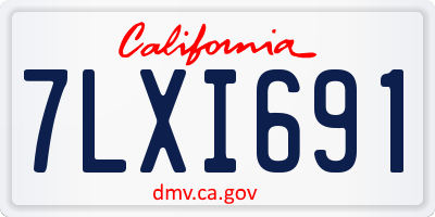 CA license plate 7LXI691