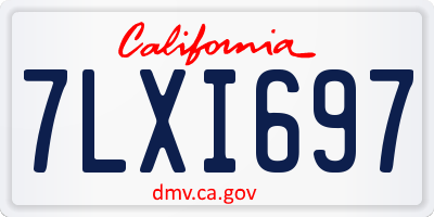 CA license plate 7LXI697