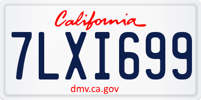 CA license plate 7LXI699
