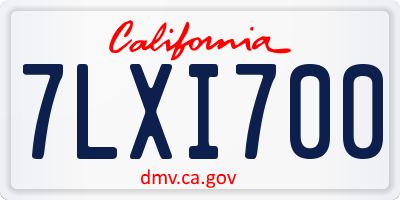 CA license plate 7LXI700