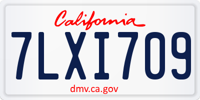 CA license plate 7LXI709