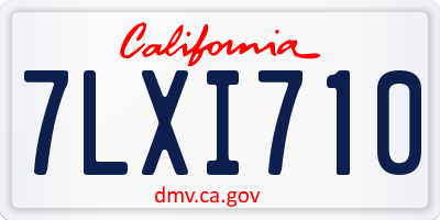 CA license plate 7LXI710