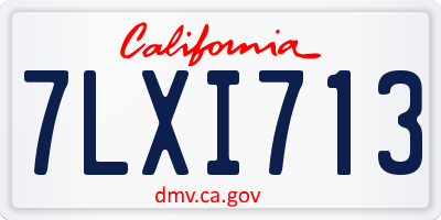CA license plate 7LXI713