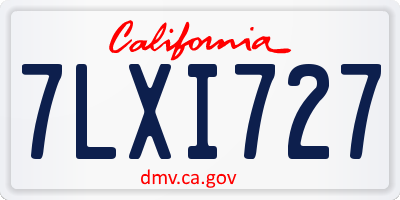 CA license plate 7LXI727