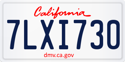 CA license plate 7LXI730