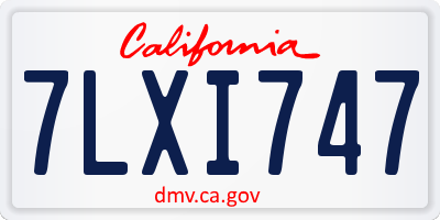 CA license plate 7LXI747