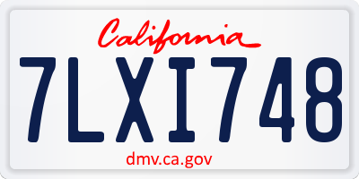 CA license plate 7LXI748
