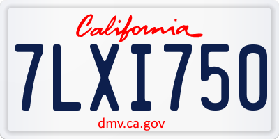 CA license plate 7LXI750