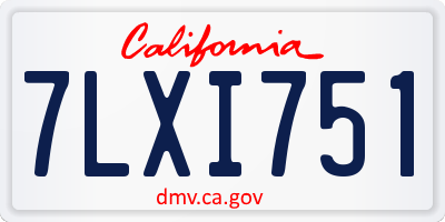 CA license plate 7LXI751