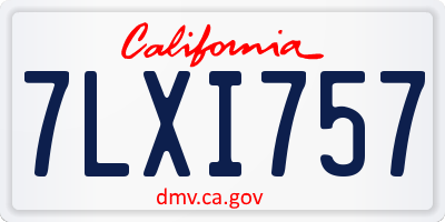 CA license plate 7LXI757