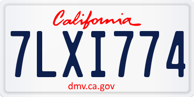 CA license plate 7LXI774