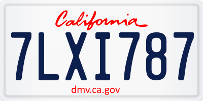 CA license plate 7LXI787