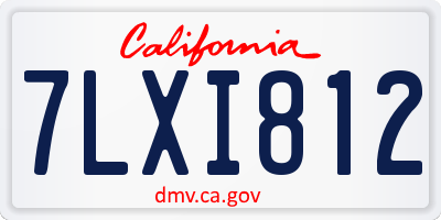 CA license plate 7LXI812