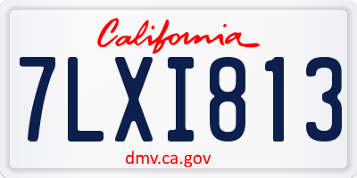 CA license plate 7LXI813