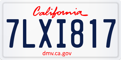 CA license plate 7LXI817