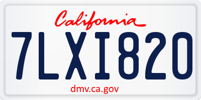CA license plate 7LXI820