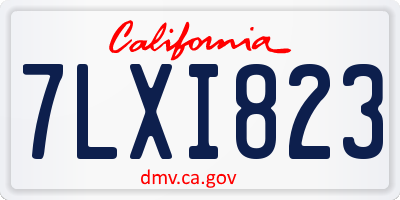 CA license plate 7LXI823