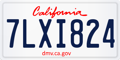 CA license plate 7LXI824